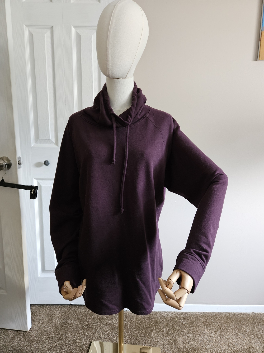 32 Degrees Women's Cowl Neck Pullover - Plum. Size XL